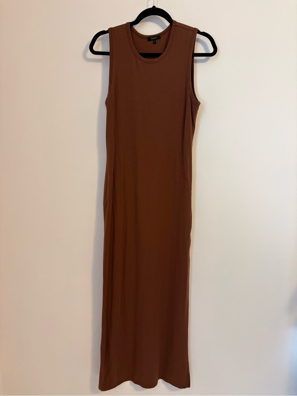 Quince Brown Sleeveless Maxi Dress with Side Slit - Picture 7 of 8